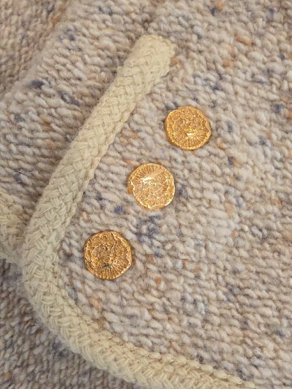 ba&sh Cream Tweed Button Front Cardigan with Gold Buttons - Picture 14 of 15
